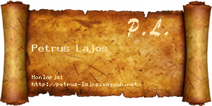 Petrus Lajos névjegykártya