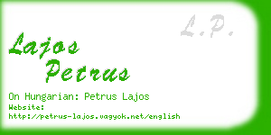 lajos petrus business card